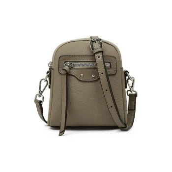 Old Man's Head Cow Leather Shoulder Bag, Crossbody Bag Women's Ecru/Black/Gray