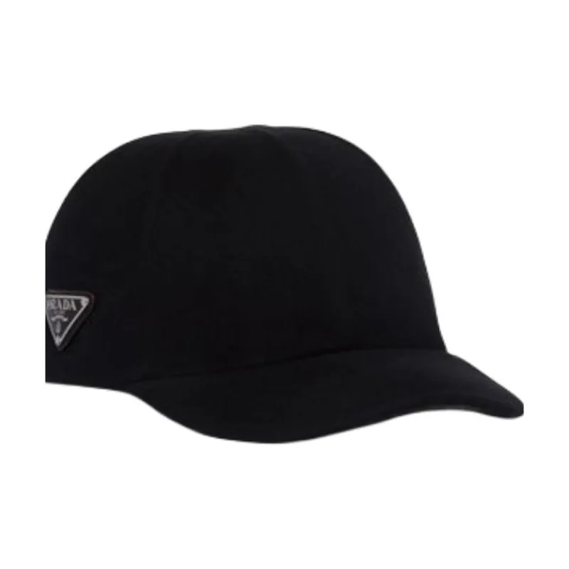 PRADA Wool Baseball Caps Unisex Black-2