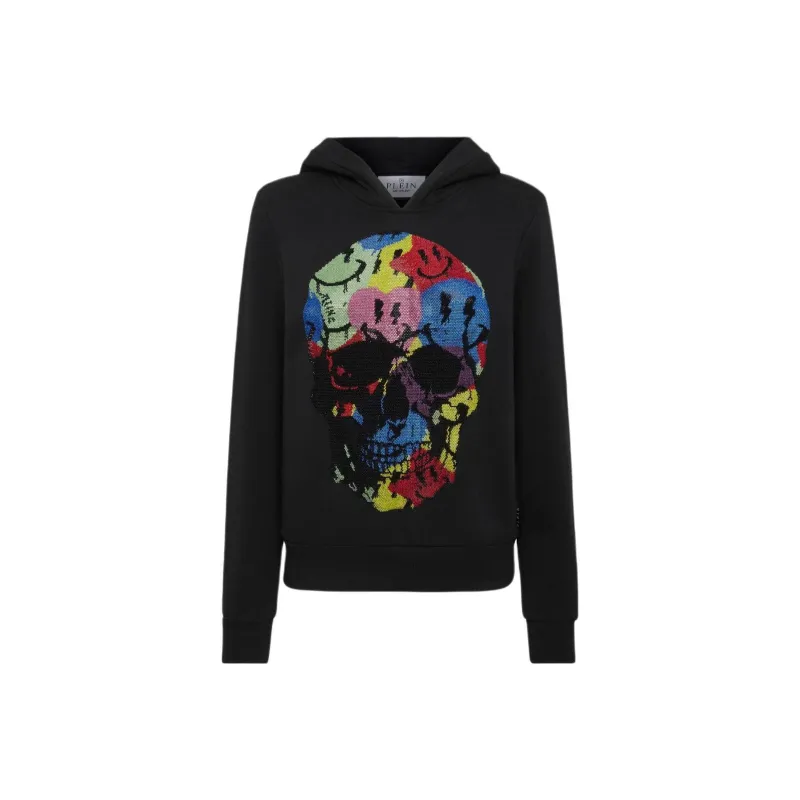 PHILIPP PLEIN Smile Rhinestone embellished Hoodie-0