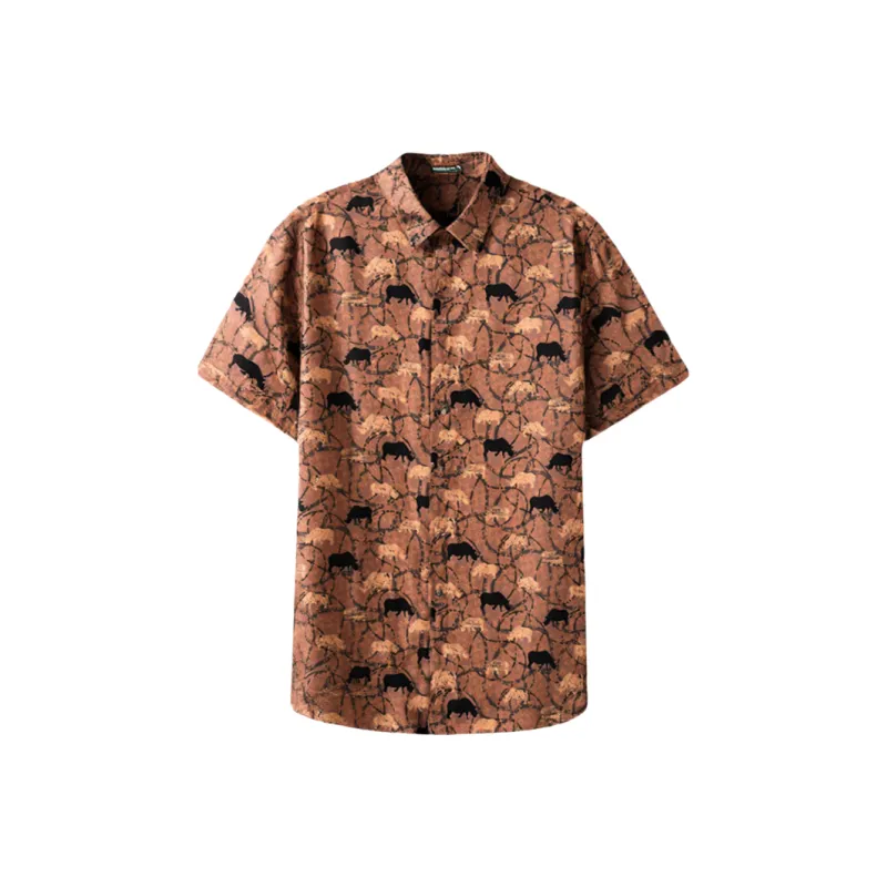 BANGBOY X IZTION Shirts Men Orange Red-0
