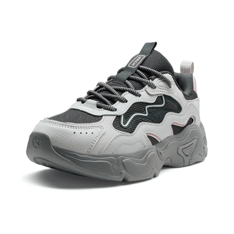 XTEP Nomadic Wear resistant And Lightweight Low Top Casual Shoes Women's Phantom Gray Coal Black-1