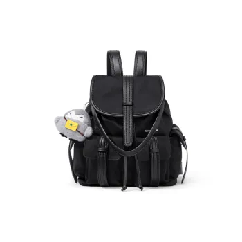 CinvaiKrose Fabric Short Trip Backpack Travel Bag Tubas Women's Ecru/Black