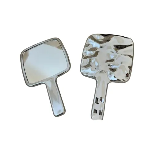 Future Maple Water Ripple Silver Handheld Makeup Mirror Princess Home Style On The Go Dormitory Controller