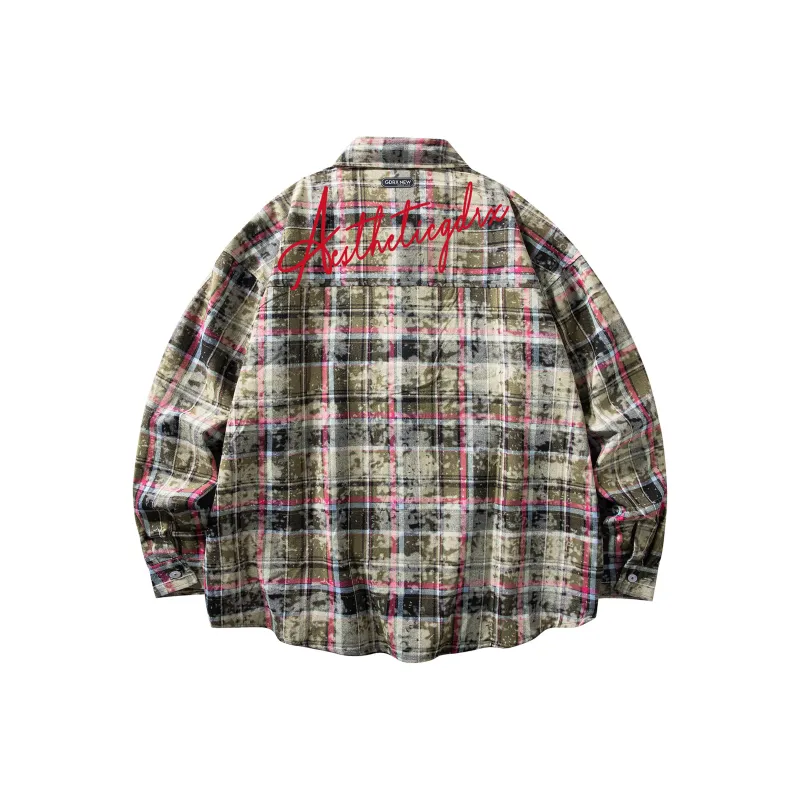 GDRX Shirt Unisex Blue White Plaid Tie-Dye-4