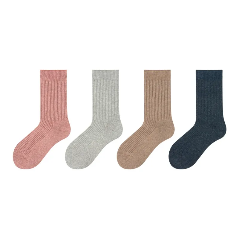 LIANGPU Mid Calf Socks Women's 4 Pack-0
