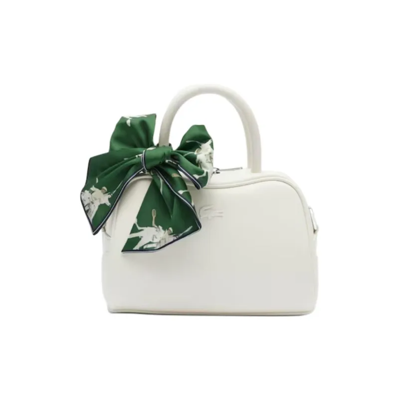 LACOSTE Lora Cow Leather Handbag Mini Women's White-0