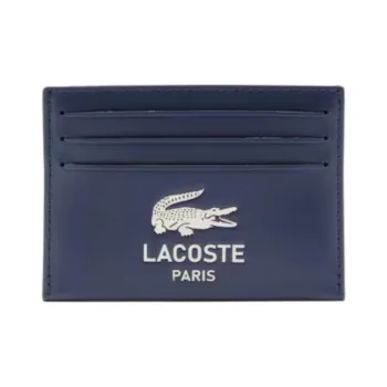 LACOSTE Cow Leather Card Holder Men's Blue
