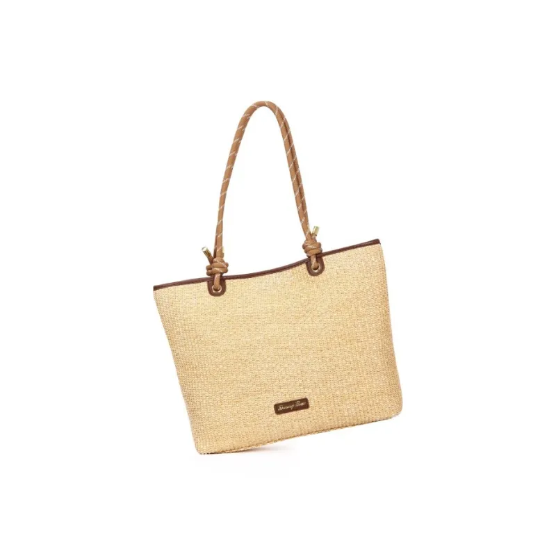 Dannybear Fabric Shoulder Bag Women's Beige-1