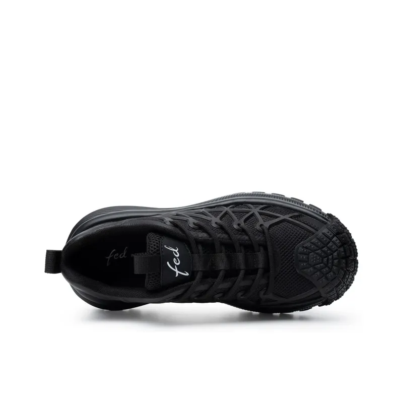 FED Casual Shoes Men Low Top Black/Beige-4