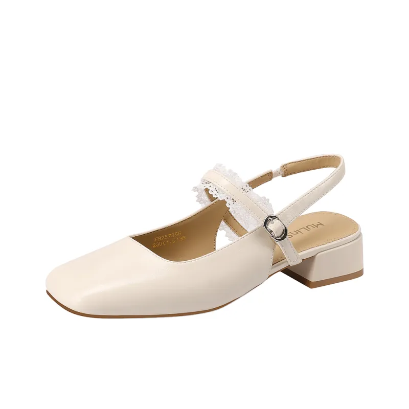Mulinsen Chunky Heel High Heels Approx. 3CM Women's-6