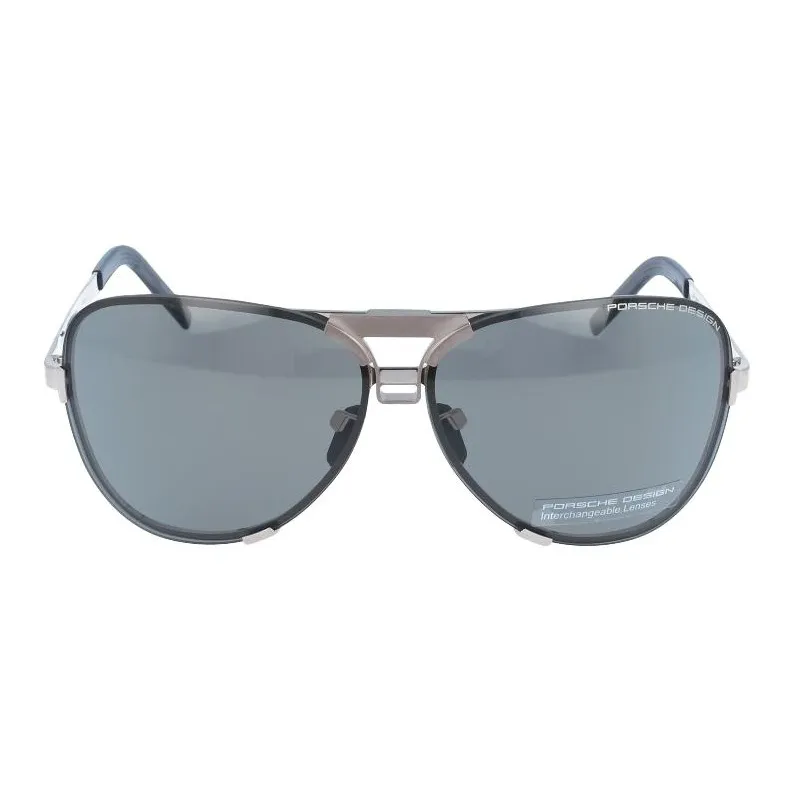 PORSCHE DESIGN Metal Aviator Sunglasses Men's Silver-1