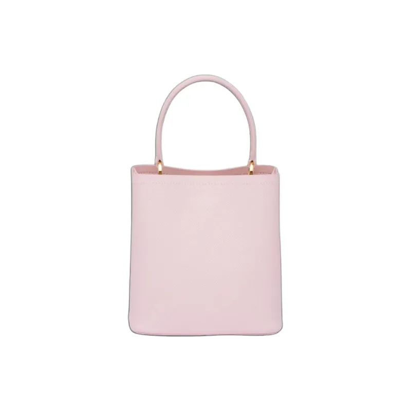 PRADA Saffiano Leather Handbag Trumpets Women's Light Pink-1