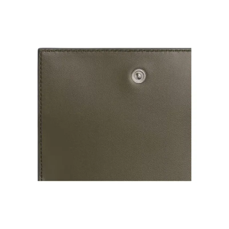 Bottega Veneta Calfskin Card Holder Men's Slate Wood Color-4