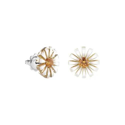 Damiani 18K Gold Stud Earrings Women's Silver
