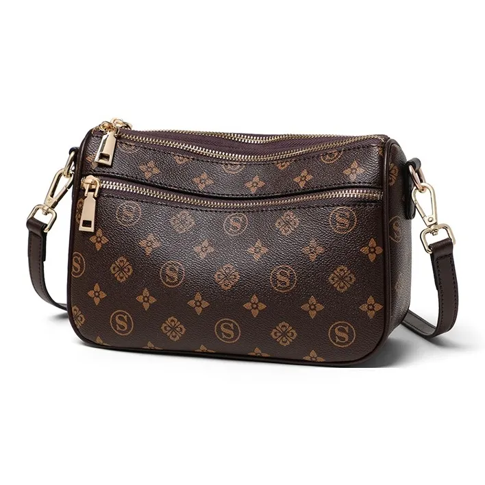 CNNCOO Synthetic Leather Crossbody Bag Women's Coffee-2