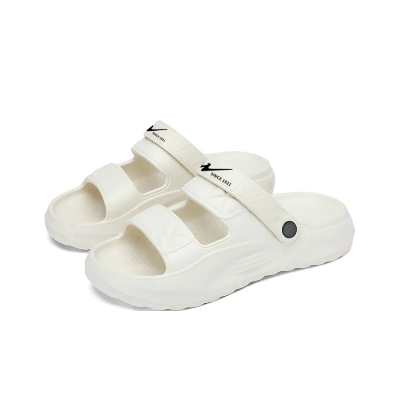 Binary EVA Cut Out Slip Resistant Abrasion Resistant Slide Slippers Men's Ecru-2