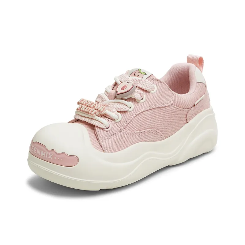 Teenmix Slip Resistant Cushioning, Abrasion Resistant, Height Increasing Low Top Skateboard Shoes Women's Pink-2