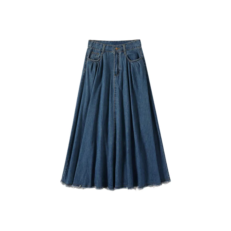 Wen Shan Denim Long Skirt Women's-0