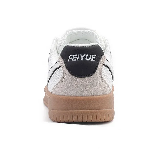 Feiyue Wear resistant And Lightweight Low Top Skateboard Shoes Women's Beige Gray-4