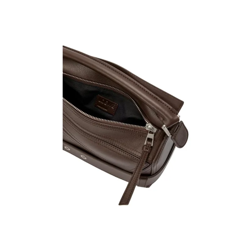 LOEWE Puzzle Bright Calfskin Shoulder Bag, Crossbody Bag, Handbag Trumpets Women's Brown-7