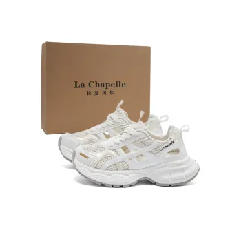 La Chapelle Abrasion Resistant Low Top Chunky Sneakers Women's White