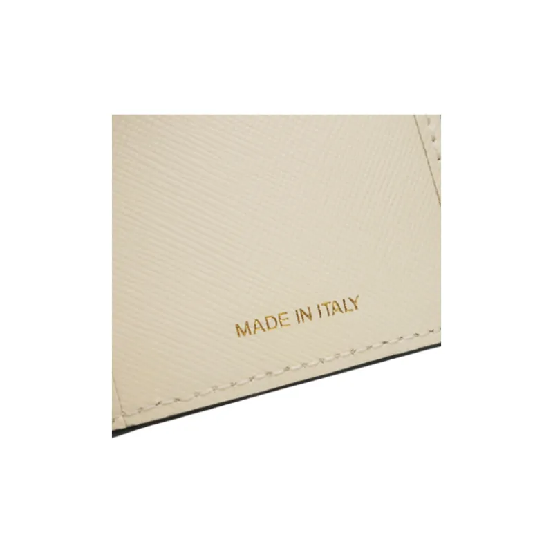 MARNI Saffiano Calfskin Wallet Women's Blue & Beige & Brown-6