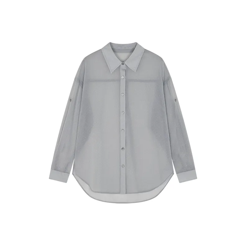 Mo Han Yi Mei Shirts Women's Gray-1