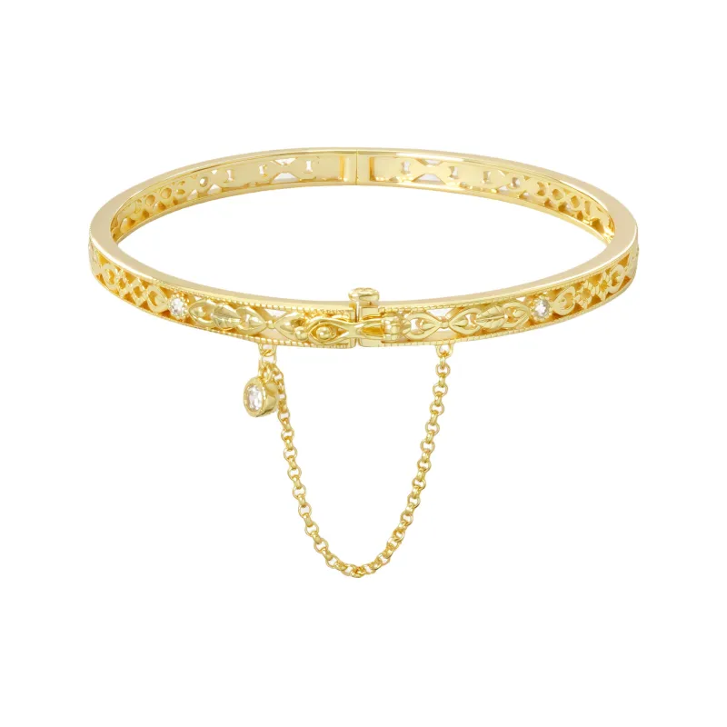 Honey Dolly 925 Sterling Silver Gold Plated Bangles Women's-1
