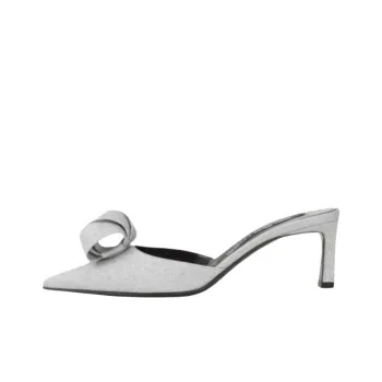 SERGIO ROSSI Sr Bigoudi Closed Toe Slippers 6cm Women's Silver