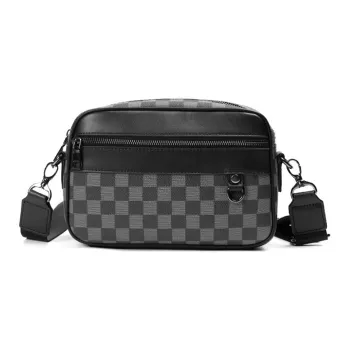 Yalu PU Shoulder Bag Unisex Square/White Fabric