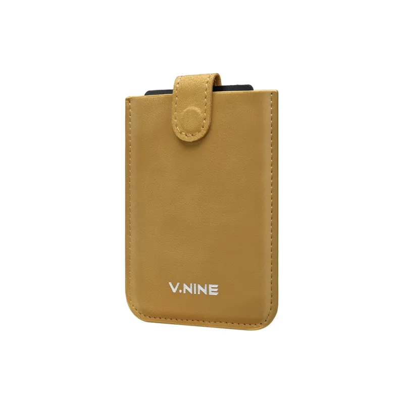 V.NINE Synthetic Leather Card Holder Men's Obsidian Black/Gray Blue/Light Brown-13