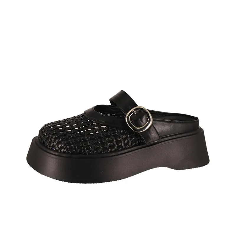 OPOA Cut Out Odor Resistant Abrasion Resistant Slip Resistant Closed Toe Slippers Women's-4