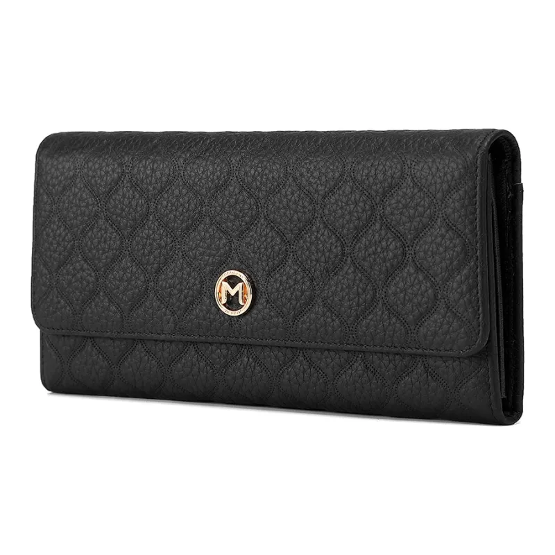 MEXICAN Cow Leather Wallet Women's Ecru/Pink/Black-10