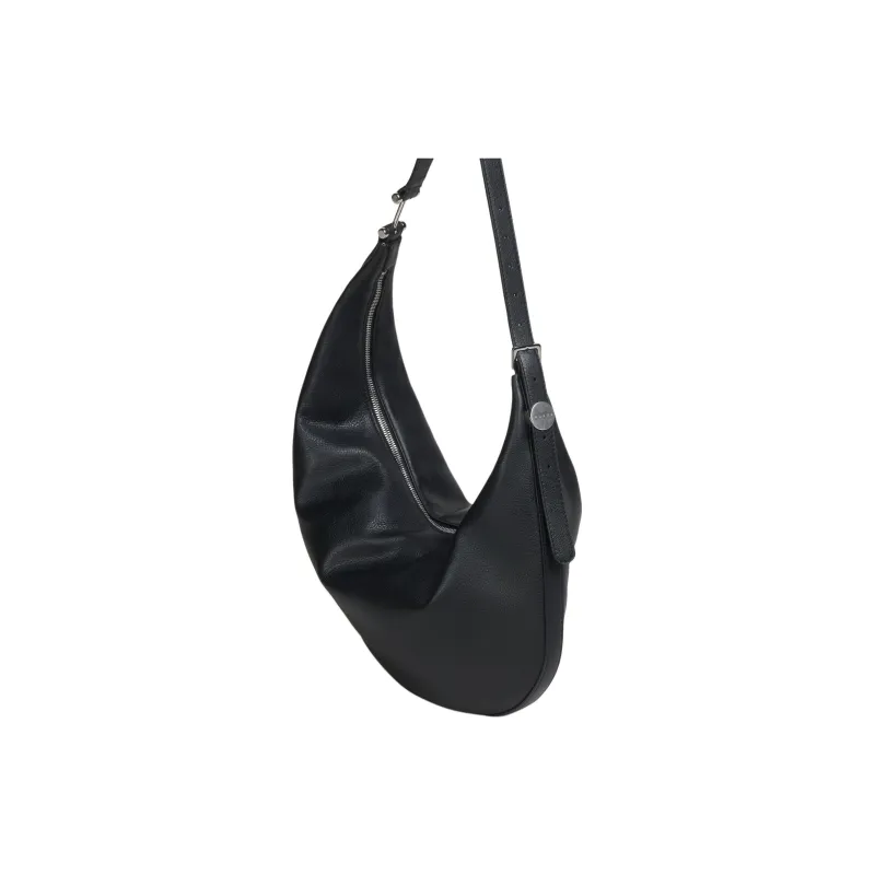 MARNI Calfskin Hobo Bag, Crossbody Bag, Shoulder Bag Trumpets Women's Black-3
