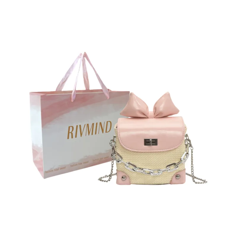 RIVMIND PU Handbag Women's White/Pink/Yellow-7