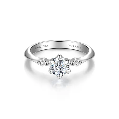 FANCI S925 Silver Inlay 0.1/0.3/0.5 Carat Lab Grown Diamond Rings Women's