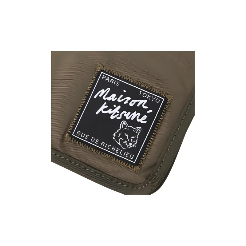 Maison Kitsune Polyamide Shoulder Bag, Crossbody Bag Regular Unisex Khaki Green-4