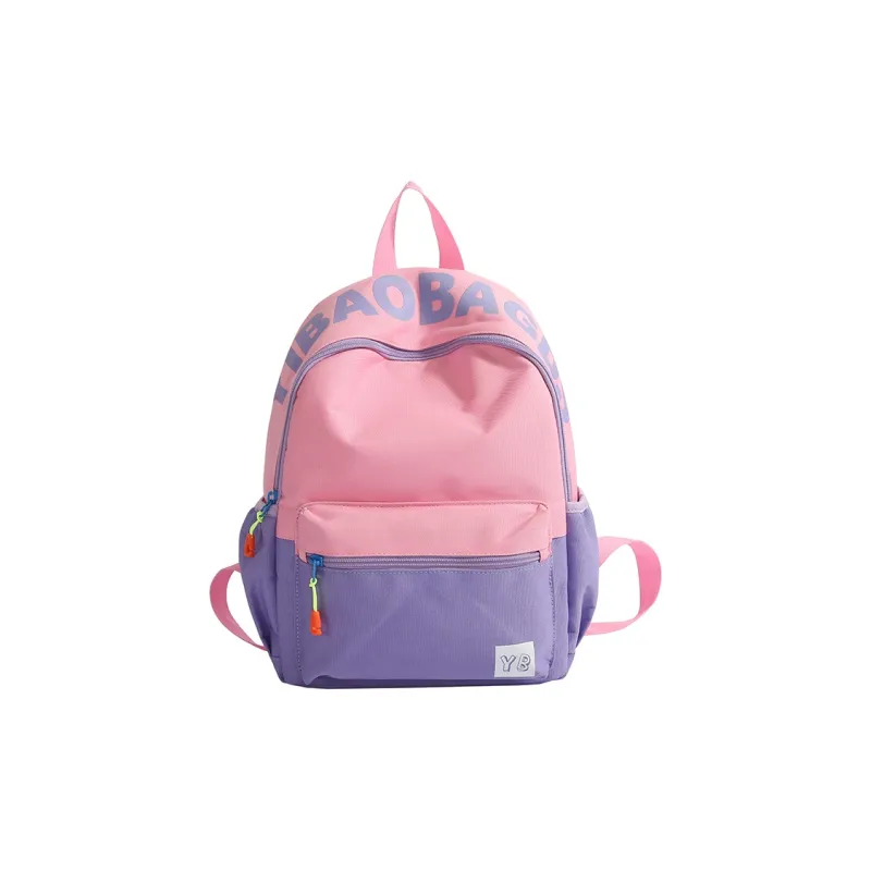 BUBM Nylon Fabric Backpack Unisex Red/Yellow/Teal/Purple Pink/Pink Green/Dark Pink-17