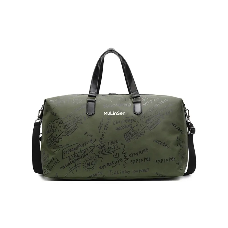 Mulinsen Polyester Travel Bag Unisex Black/Gray/Green-4