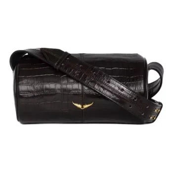 Zadig & Voltaire Calfskin Shoulder Bag Trumpets Women's Wood Color