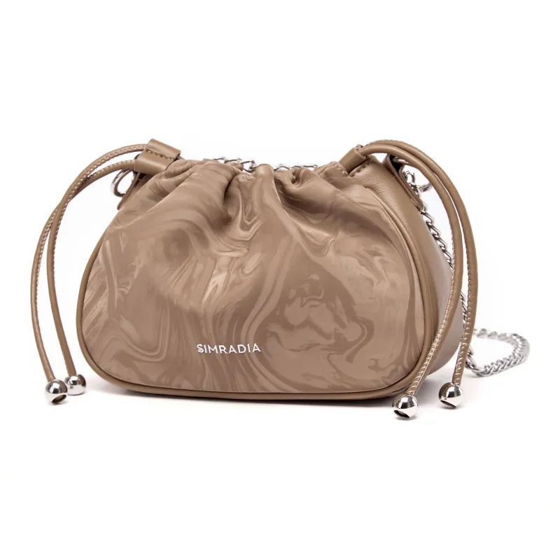 MOYYI Synthetic Leather Cloud Bag, Crossbody Bag, Shoulder Bag Women's Silver/Tofu Dry Color-7