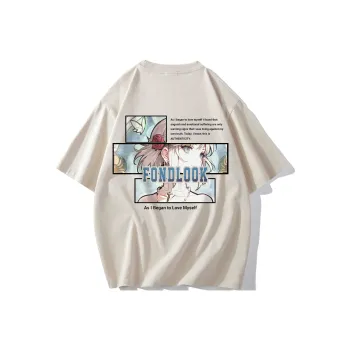FONDLOOK T Shirts Unisex Light Beige Apricot