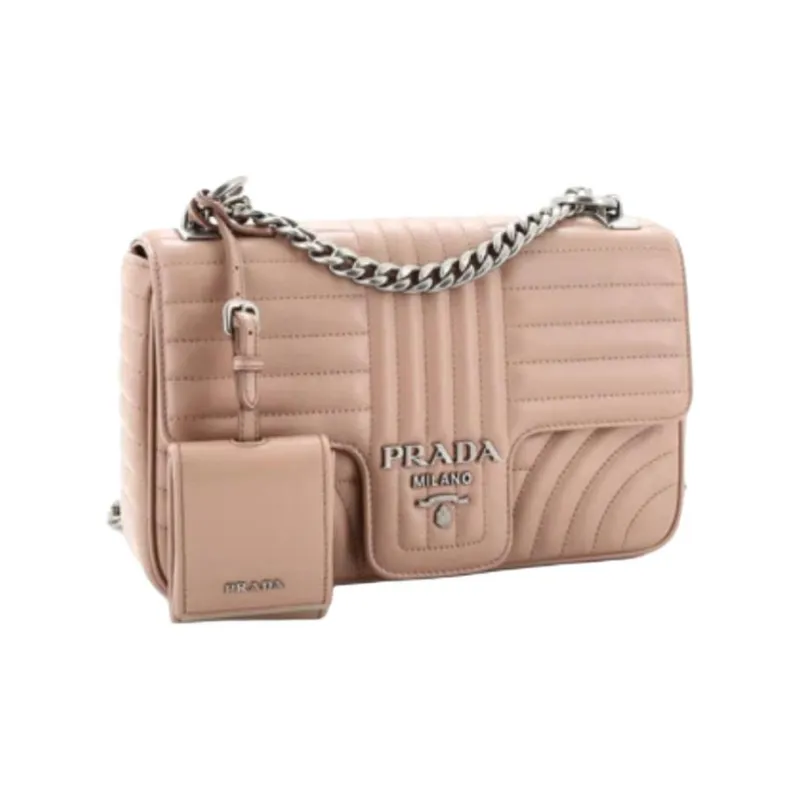 PRADA Leather Shoulder Bag Medium Size Women's Pink-1