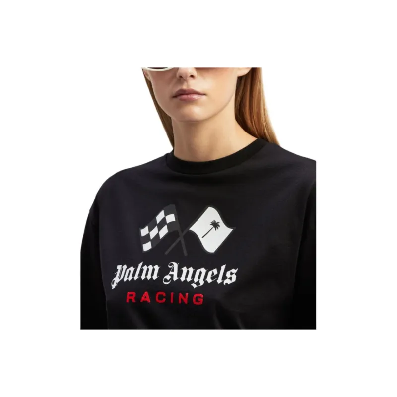 PALM ANGELS x MoneyGram Haas F1 Team FW23 T Shirt Unisex Black-4