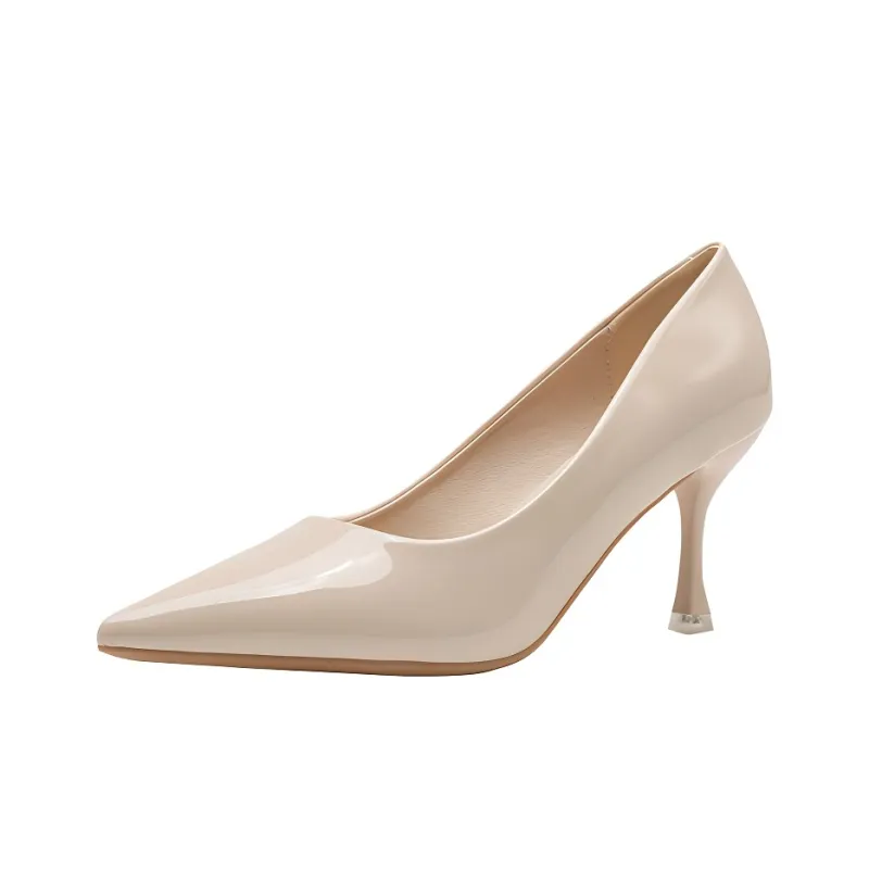 GOSO Slim Heel High Heels Women's Nude-0