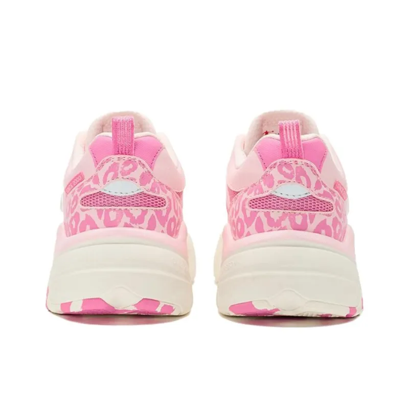 PINK PANTHER x QIAODAN Dry Slip Resistant And Breathable Low Top Chunky Sneakers Women's White Pink-3