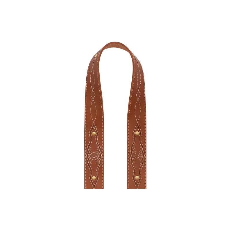 CELINE Cow Leather Bag Strap Unisex Tawny-3