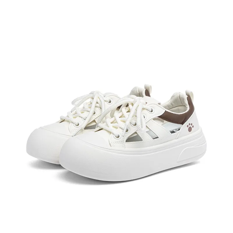 RENBEN Slip Resistant, Abrasion Resistant, Breathable Low Top Skateboard Shoes Women's Beige Coffee-2