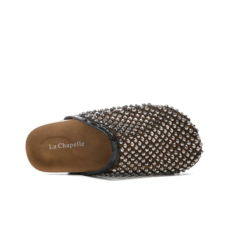 La Chapelle Abrasion Resistant Closed Toe Slippers Women's Black-3