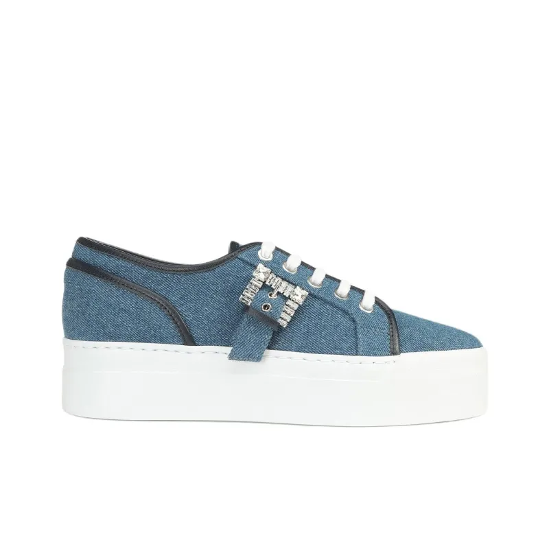 SERGIO ROSSI SR Twenty Low Top Skateboard Shoes Women's Blue-1